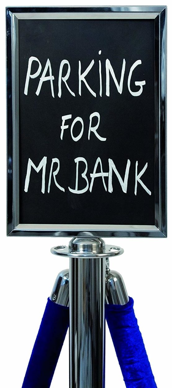 Securit A4 Portrait Barrier Post Top Sign Holder - Chrome, RS-SIGN-A4-PC - Image 4