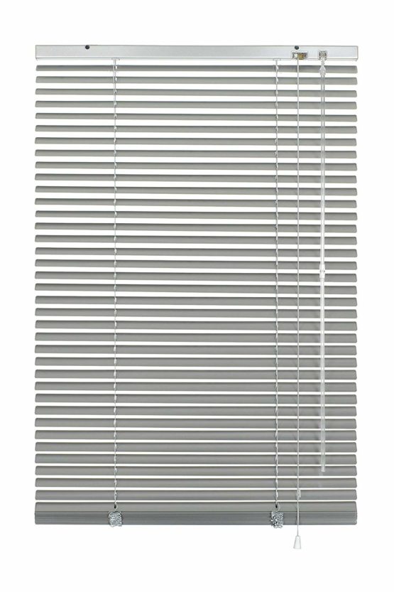 GARDINIA Aluminium Venetian Blinds, Visibility, Light and Glare Protection, Wall and Ceiling Mounting, Mounting Kit Included, Aluminium Venetian Blinds, Silver, 60 x 175 cm (WxH)