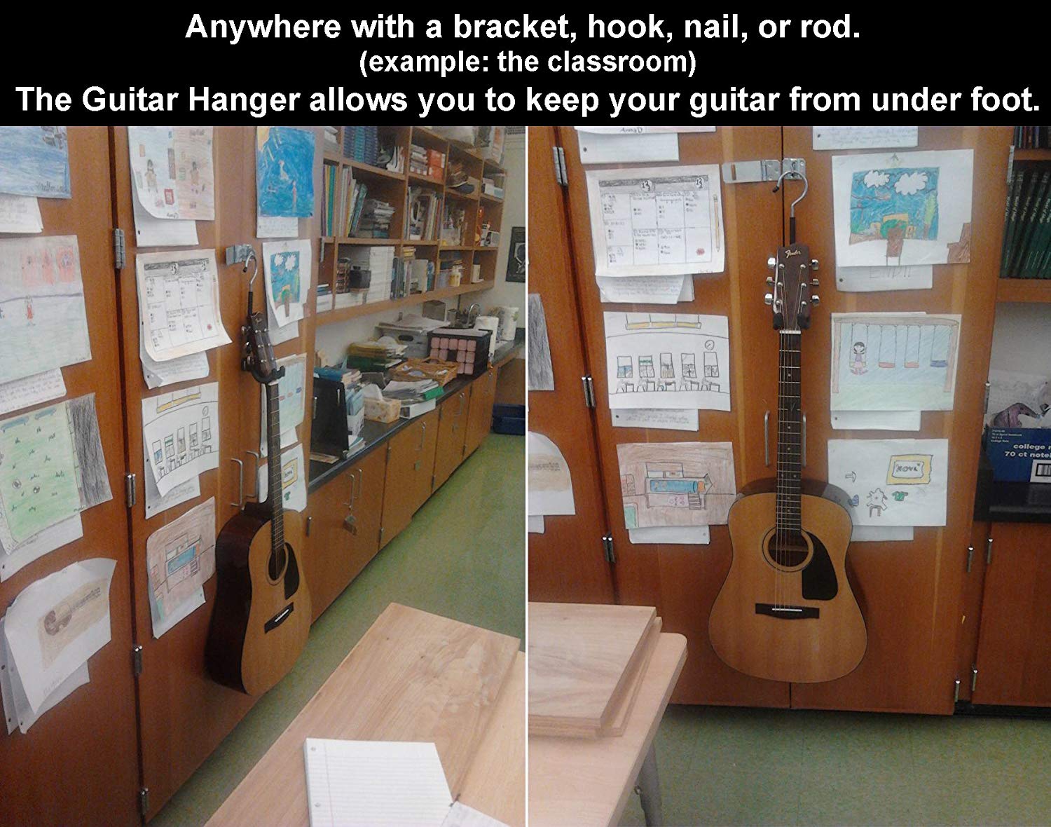 The Guitar Hanger: Space-Saving Guitar Storage in Closets and Wardrobes, Suitable for Almost All Headstocks - Image 3