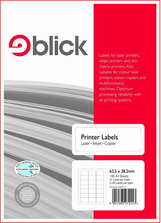 Blick A4 Multi Labels (100 Sheets, 21 per Sheet), RS272113 – BigaMart