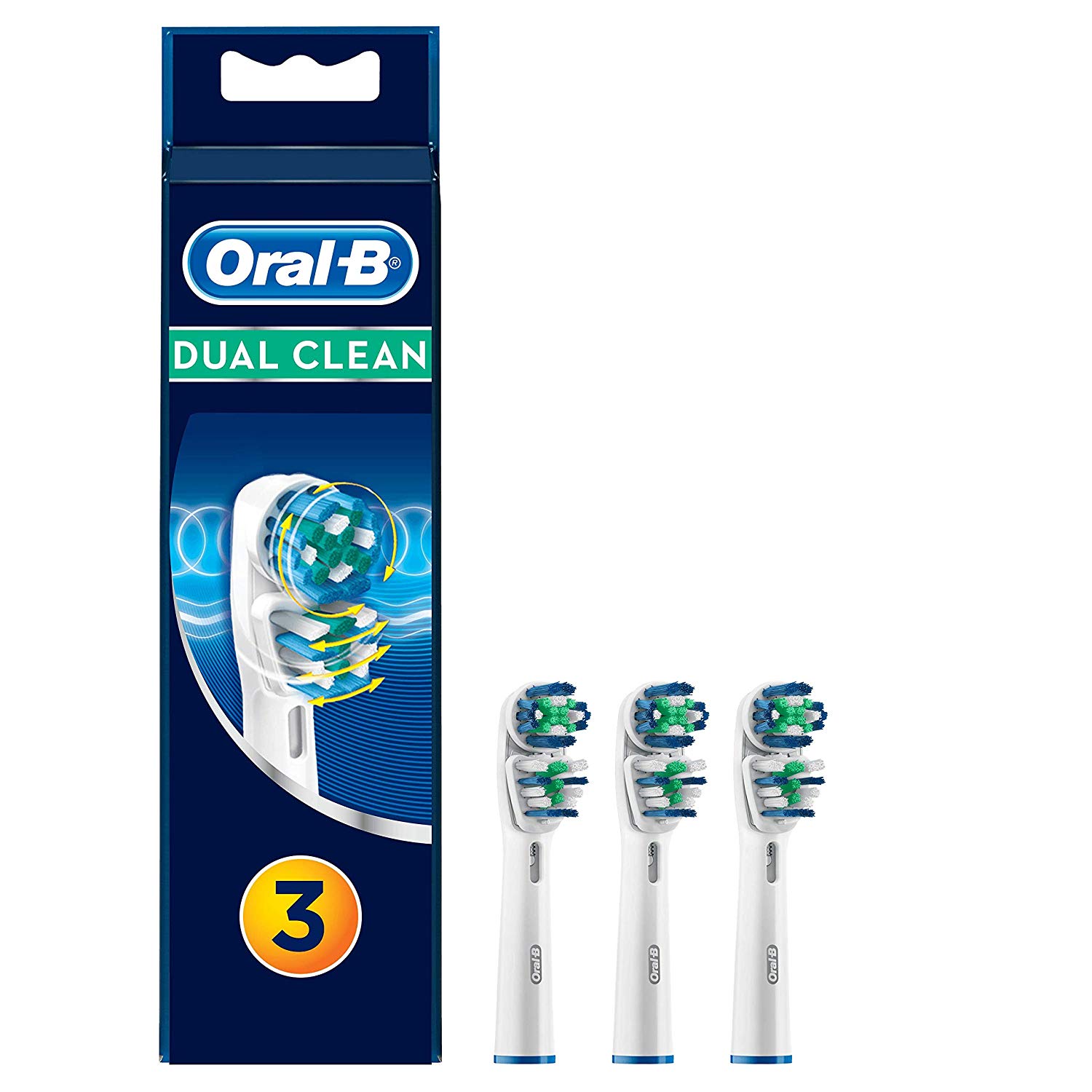 Oral-B Dual Clean – EB417 Brush Heads X 3 – - BigaMart