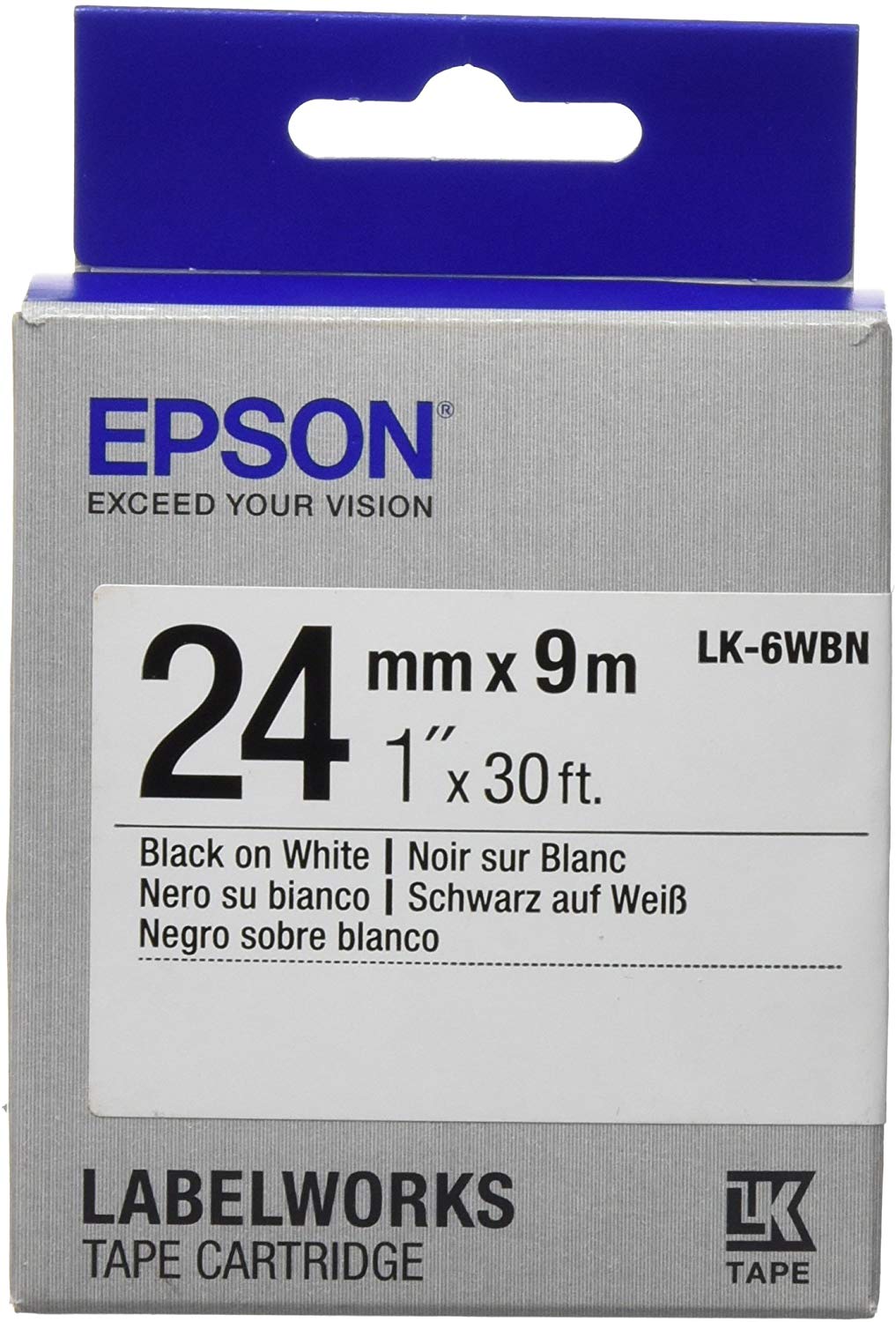 Epson C53S656006 Standard Label Work Tape Cartridge, Black (235K950), 24mm*9m