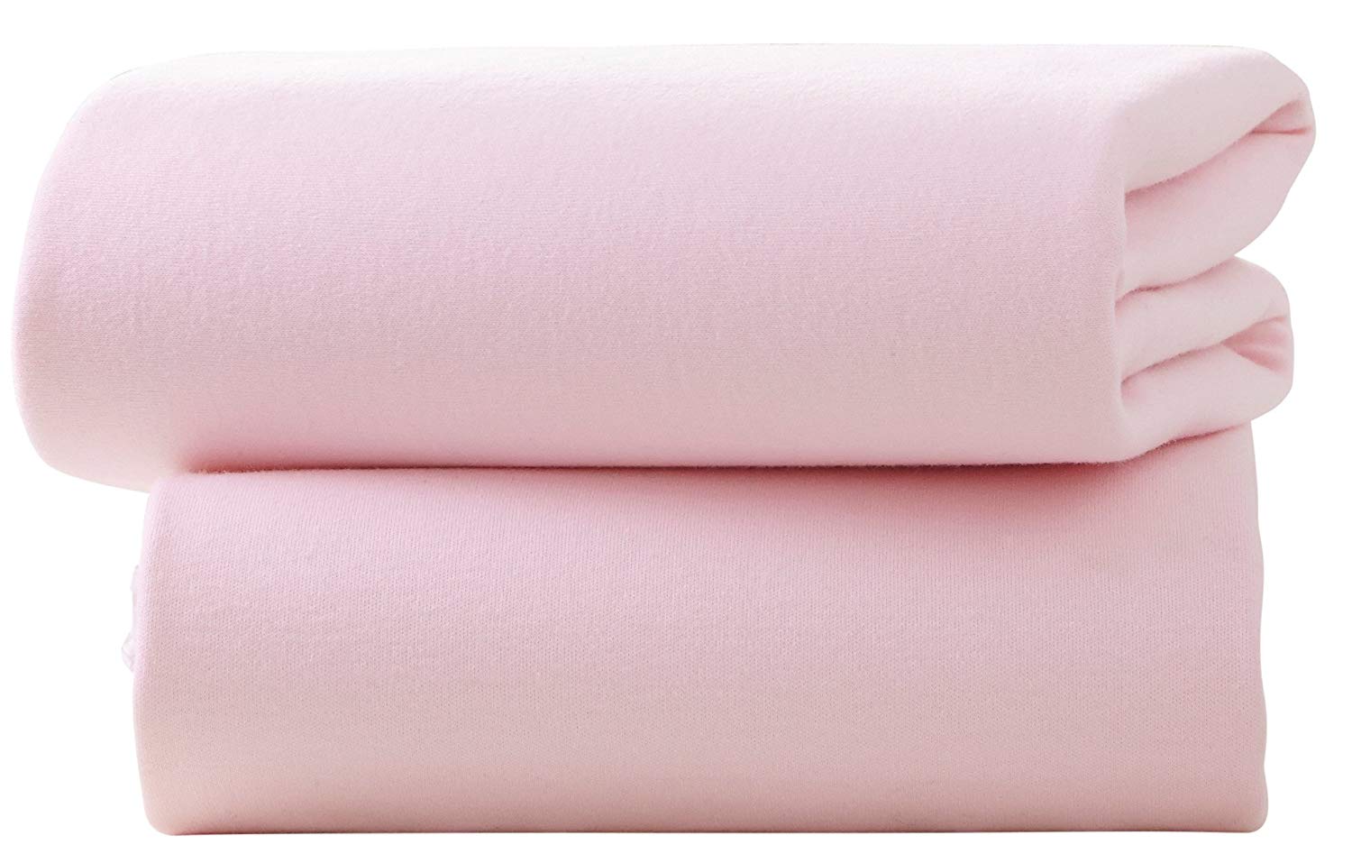 Clair de Lune 2 Pack Fitted Jersey Cotton Moses Basket Sheets 74 x 30 cm (Pink)