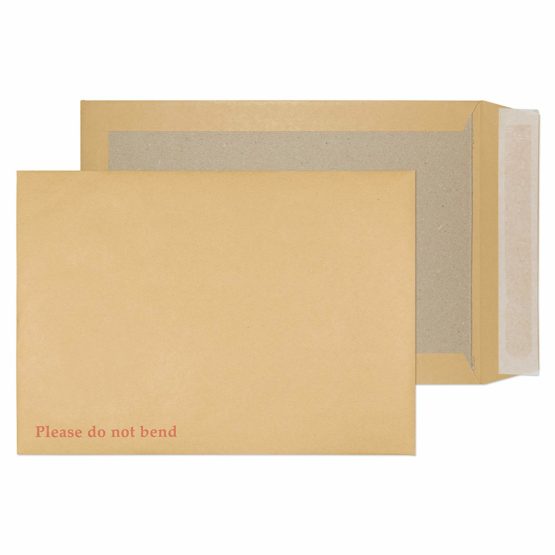 Blake Purely Packaging C4 (A4) 324 x 229 mm Board Back Pocket Peel & Seal Envelopes (13935) Manilla - Pack of 125