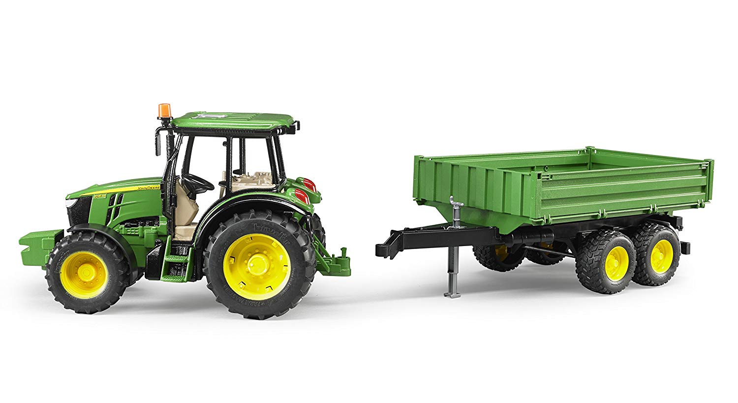 John Deere 5115 M Tractor with Tipping Trailer, Yellow, 58.5 cm x 14.8 cm x 16 cm - Image 2