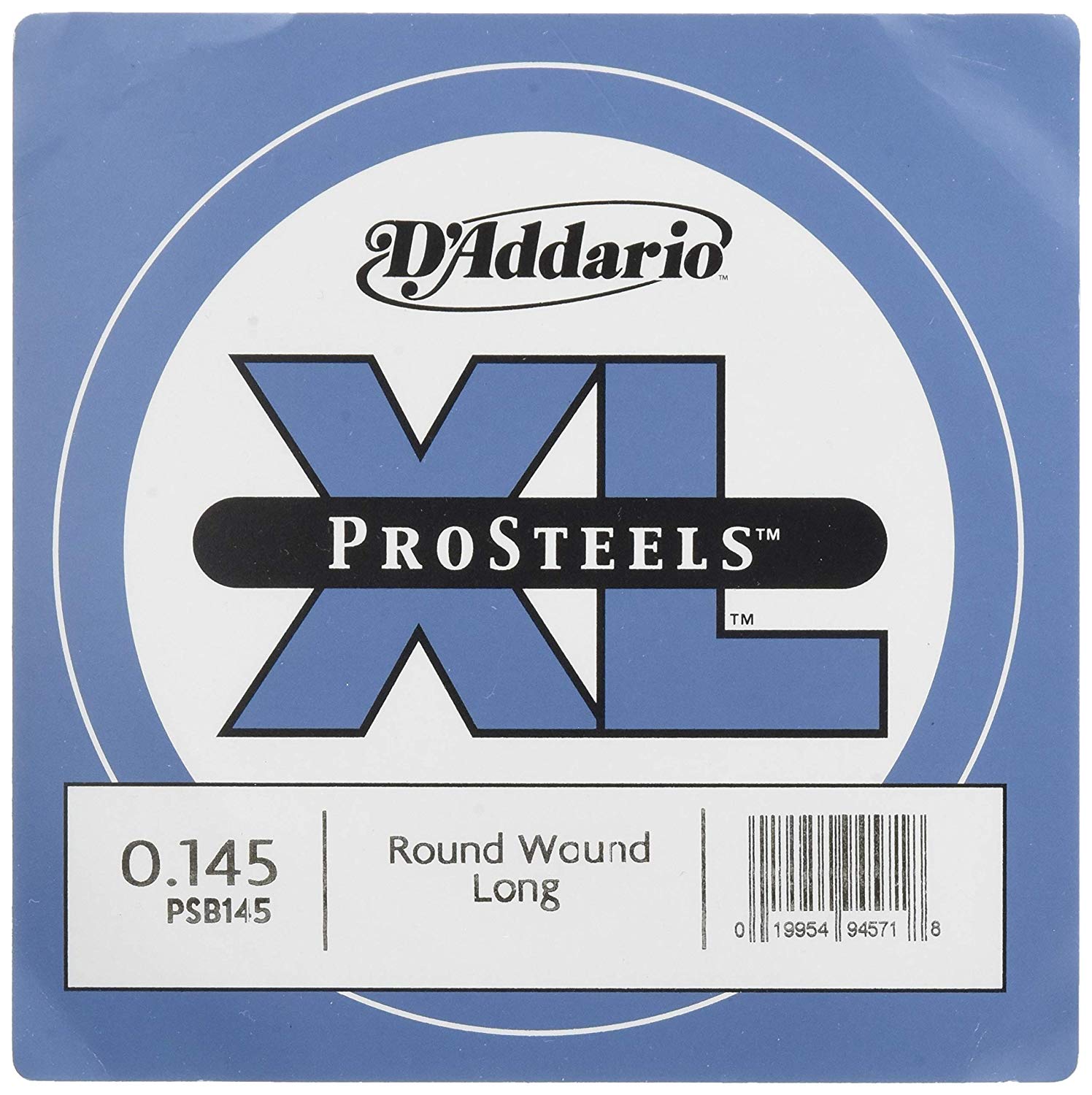 D'Addario PSB145 ProSteels Bass Guitar Single String, Long Scale, .145, Clear