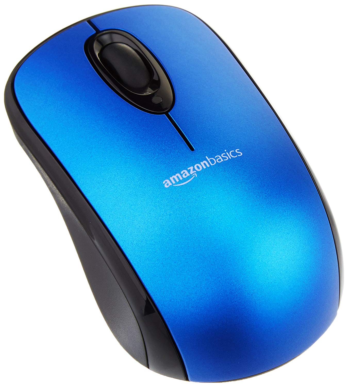 Amazon Basics Wireless Computer Mouse with USB Nano Receiver – Blue