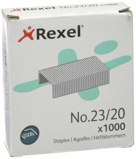 Rexel No.23/20 mm Heavy Duty Staples, For Stapling up to 160 Sheets, Use with Heavy Duty Staplers, Box of 1000, 2100926