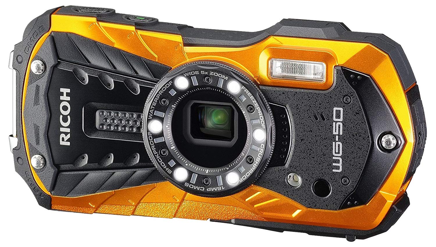 Ricoh WG-50 Waterproof Digital compact Camera – Orange – BigaMart