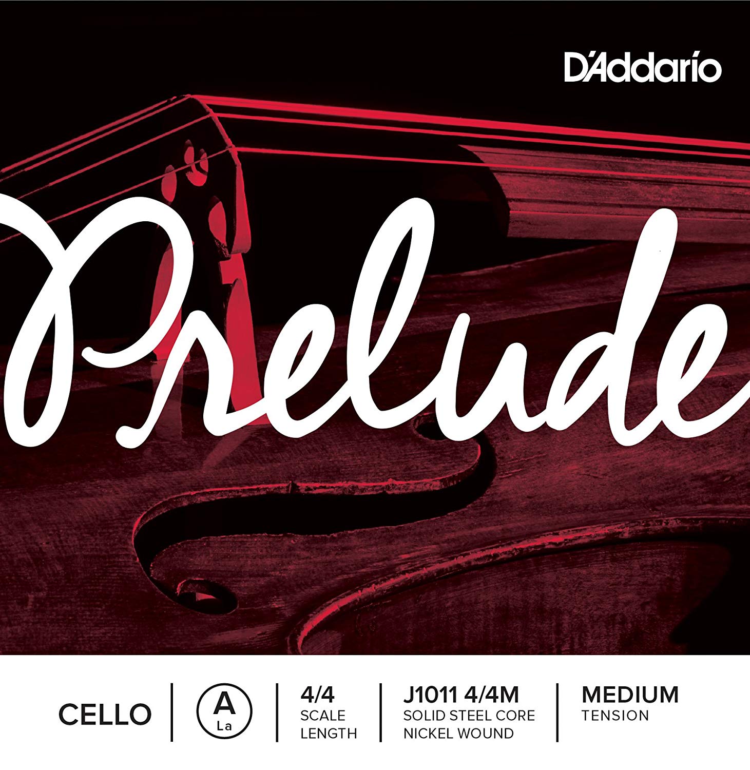 D'Addario Prelude 4/4 Scale Medium Tension Single A String for Cello, Brown