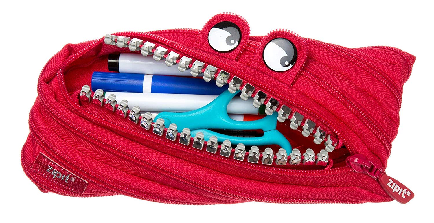 ZIPIT Grillz Pencil Case, Red,ZTM-GR-RI – BigaMart