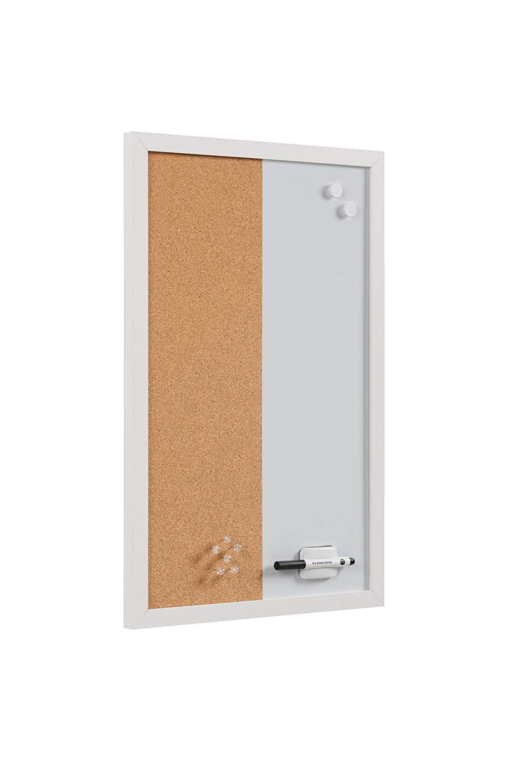 Bi-Office Combo Magnetic Whiteboard Magnetic Dry Wipe/Cork Memo Board Elements White MDF Frame, 60 x 40 cm - Image 4