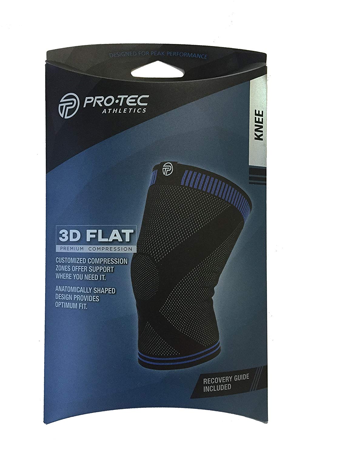 Pro-Tec Athletics X-Large Black/Blue 3D Flat Premium Knee Sleeve - Image 4