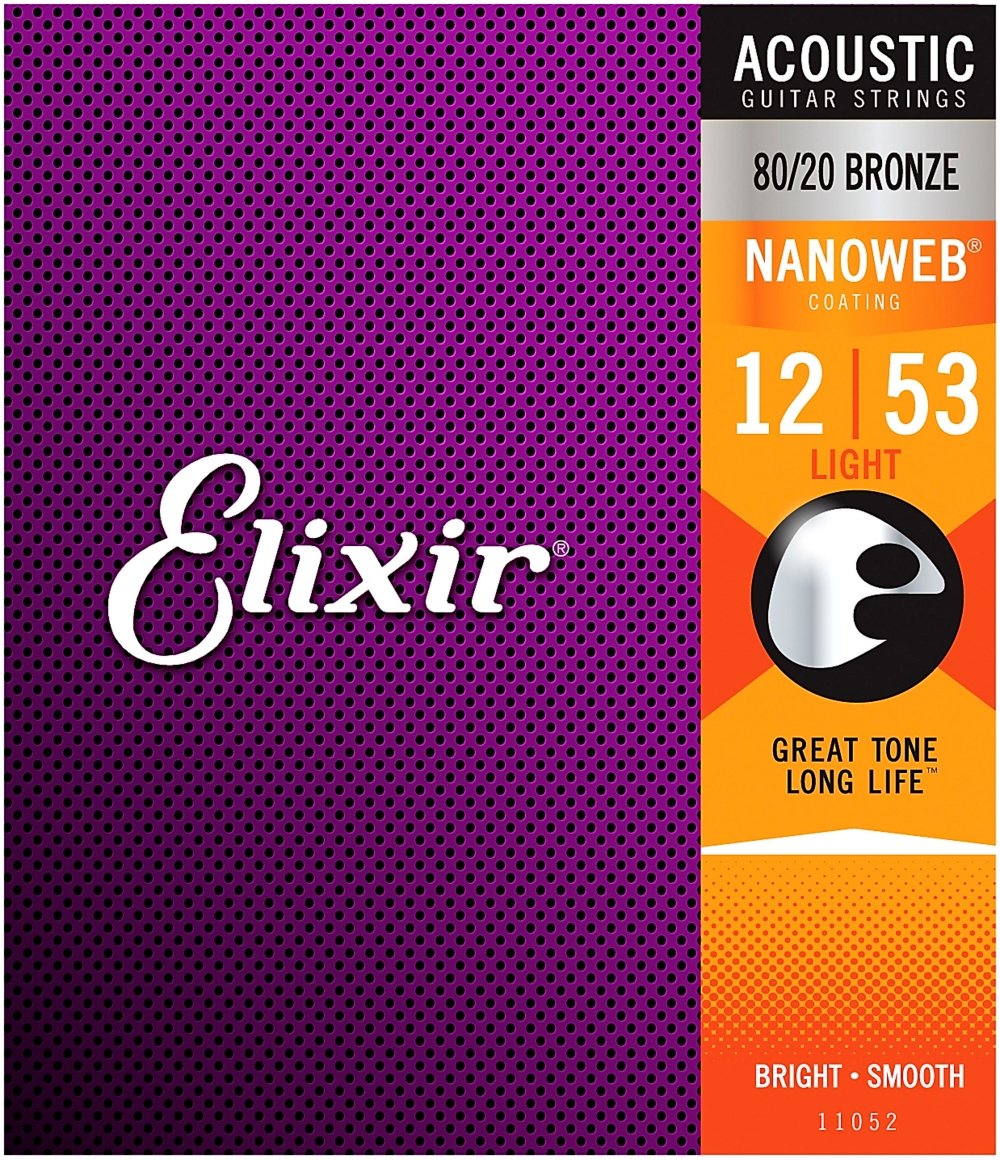 Elixir 11052 Strings 80/20 Bronze Acoustic Guitar Strings w NANOWEB Coating, Light (.012-.053), 1 Pack, Light (12-53) - Image 3
