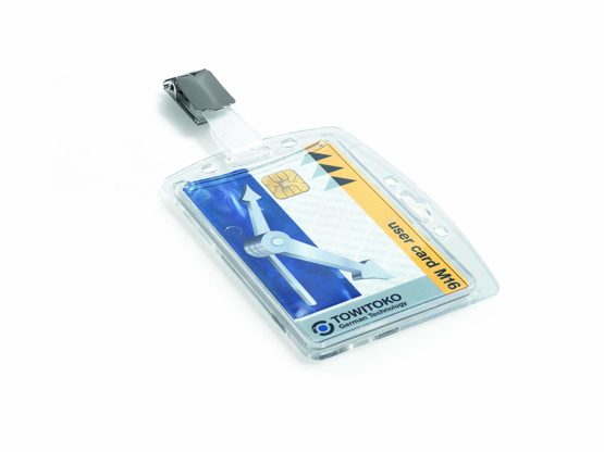 Durable Enclosed Duo Security Pass Holder 54 x 85 mm Transparent | Holds Up-to 2 ID/Security Cards | Pack of 25 | Ideal for Holding Swipe Cards, ID Cards, etc. - Image 4