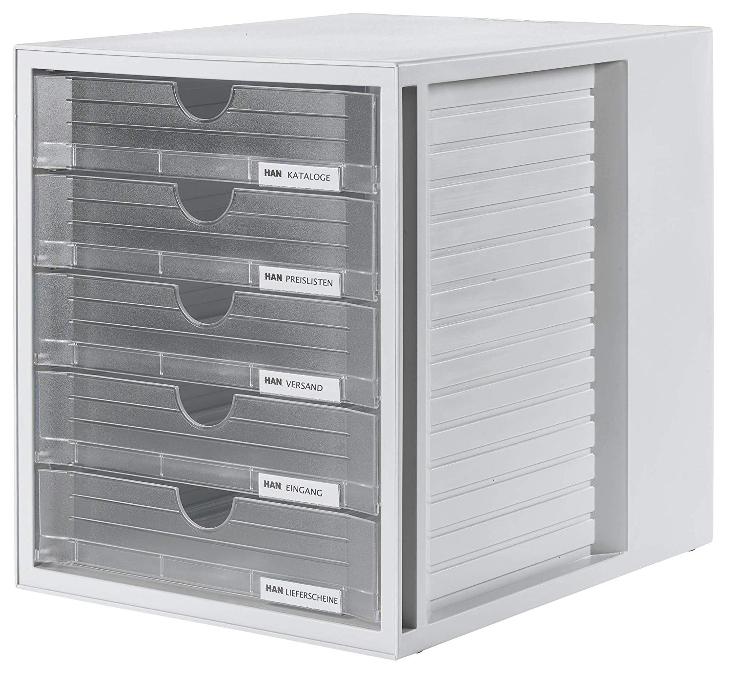 HAN drawer box SYSTEMBOX with 5 closed drawers, desk or in the cupboard, incl. pull-out lock + labeling clip