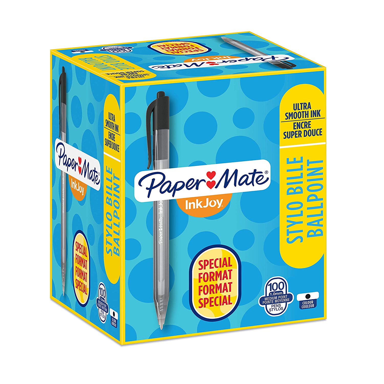 Paper Mate InkJoy 100RT Retractable Ballpoint Pens, Black, 100 pack