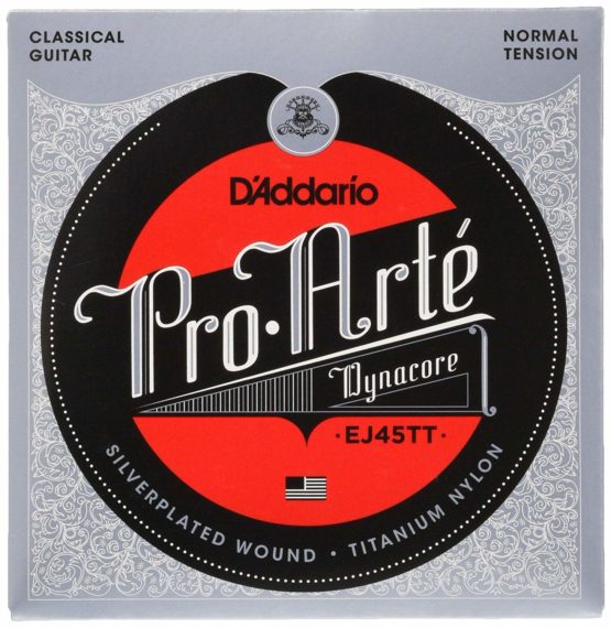 D'Addario EJ45TT ProArte DynaCore Titanium Trebles Normal Tension Classical Guitar Strings