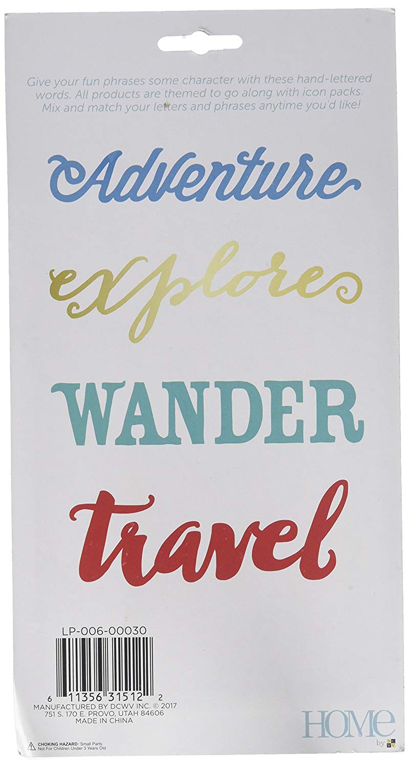 Die Cuts With A View Travel Letter Board Word Pack, Synthetic Material, Multi-Colour, 24.1 x 12.7 x 1.1 cm - Image 2