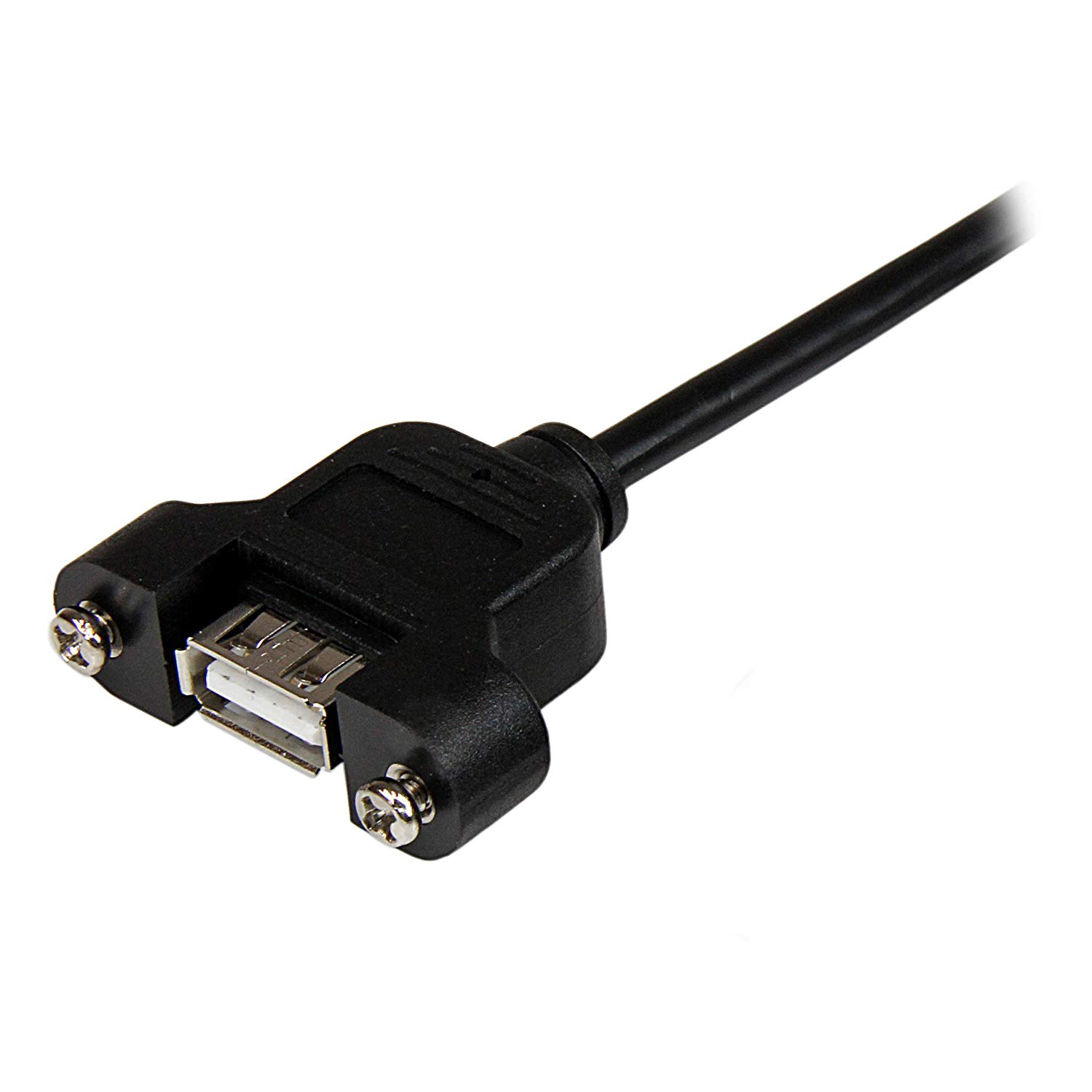StarTech 1 ft Panel Mount USB Cable A to A - F/M, Black - Image 2