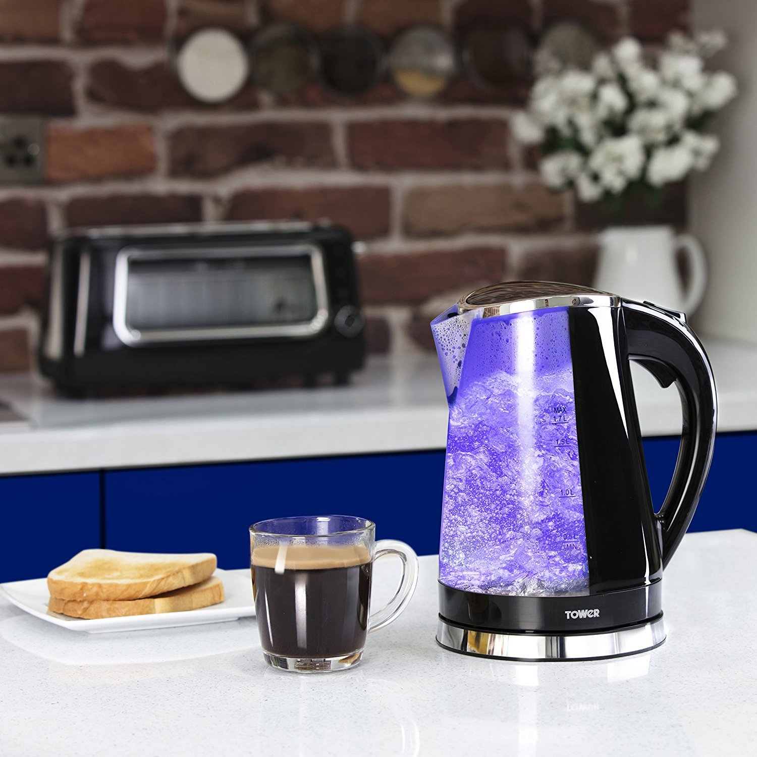 Tower T10012 LED Colour Changing Kettle, 360° Swivel Base, Large Viewing Window, Easy Fill Lid, Removable Filter - Image 2
