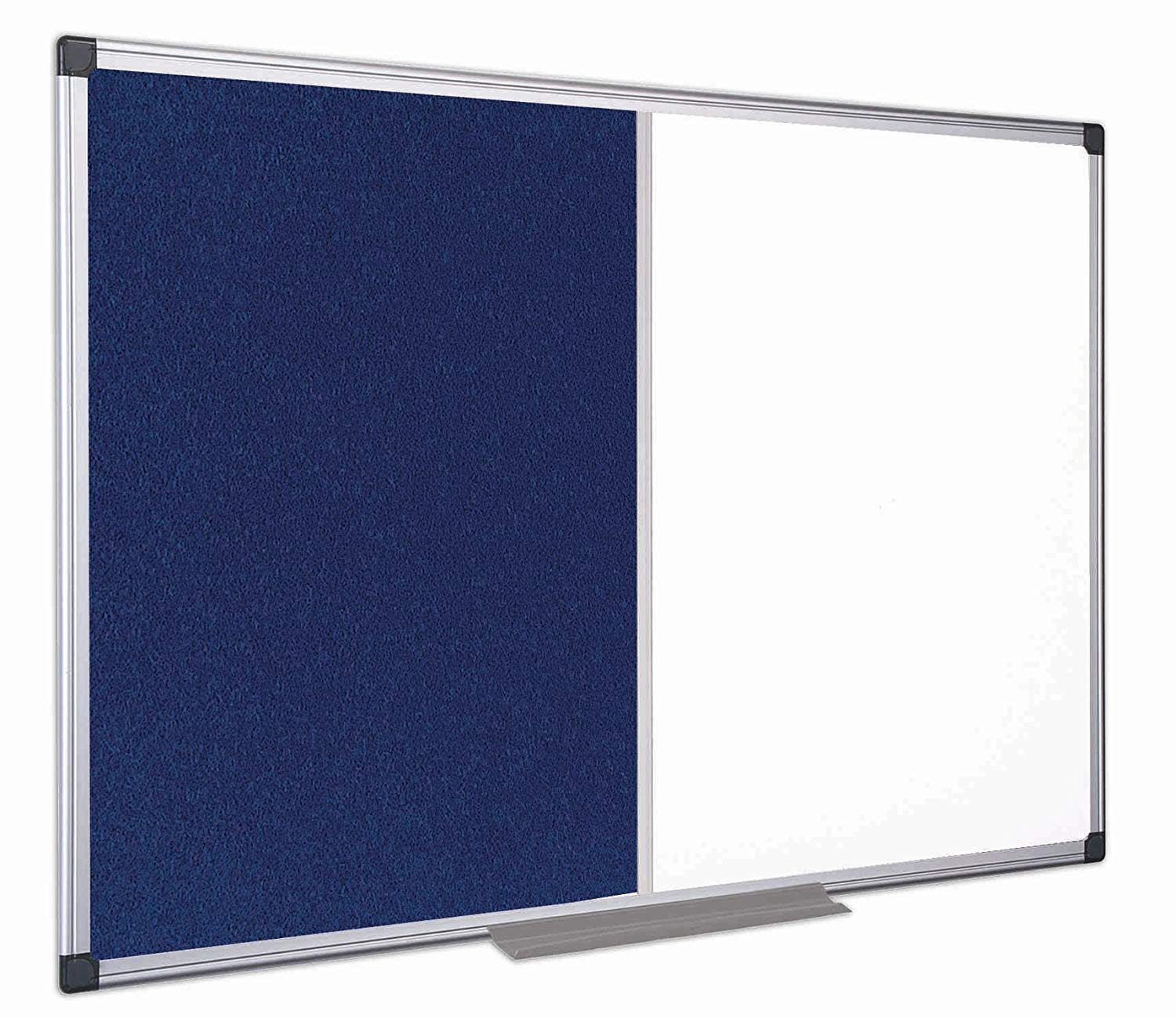 Bi-Office Combination Board Maya, Blue Felt/Melamine, Aluminium Frame, 120 x 90 cm, 120x90cm