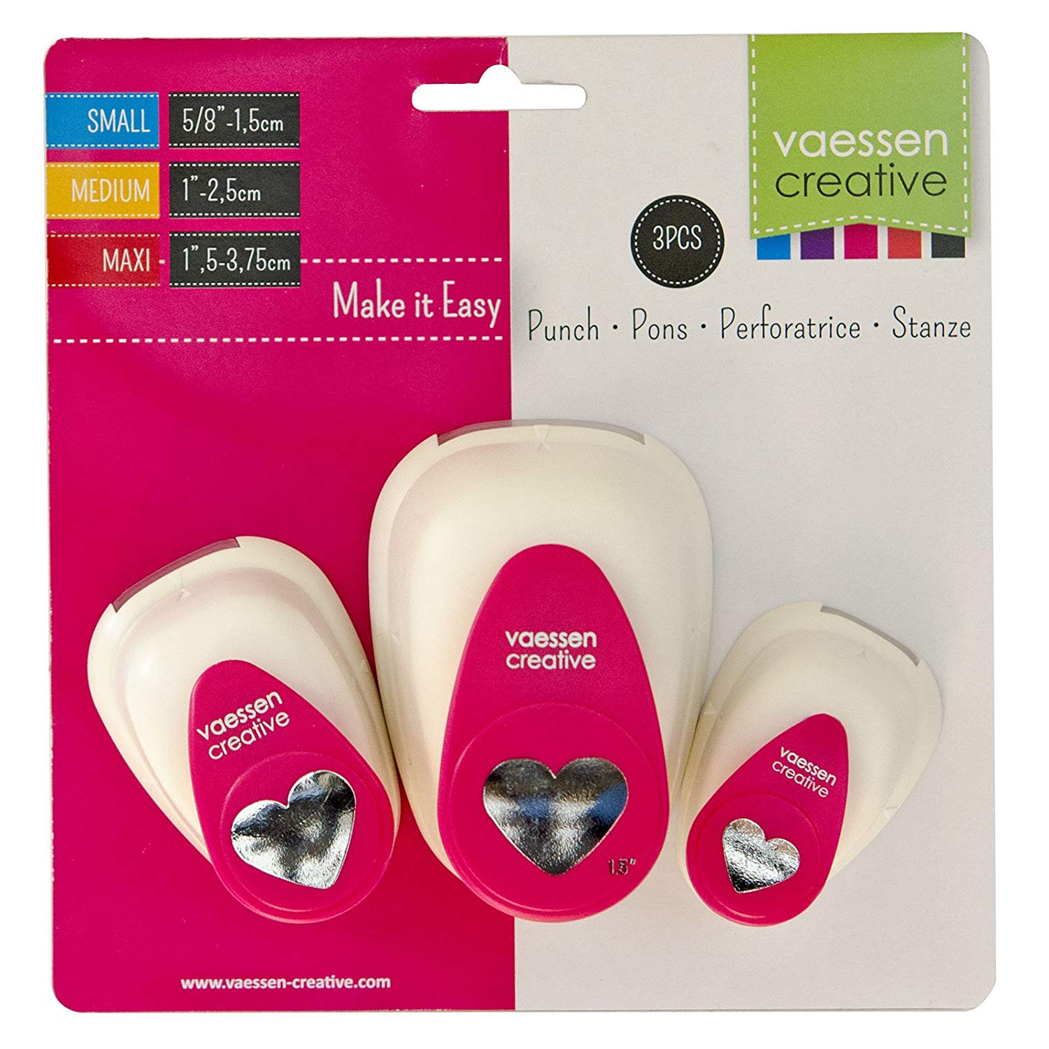 Vaessen Creative 2137041 aessen Creative Craft Paper Punch Set, Heart
