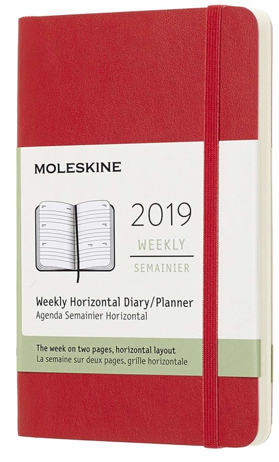 Moleskine Planner Diary 2019 12M Weekly Horizontal Pocket Scarlet Red