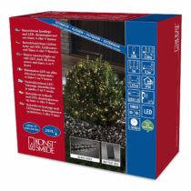 Konstsmide 3734-100 Micro LED Cluster Fairy Lights for Outdoor Use (IP44) Battery Operated 4xD 1.5 V (Exclusive) with Light Sensor, 6h and 9h Timer / 240 Warm White Diodes / Black Cable
