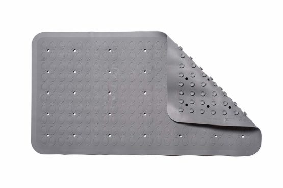 Croydex AG220531H Anti-Bacterial Raised Oval Rubber Bath Mat, Grey with Hygiene 'N' Clean - Image 2