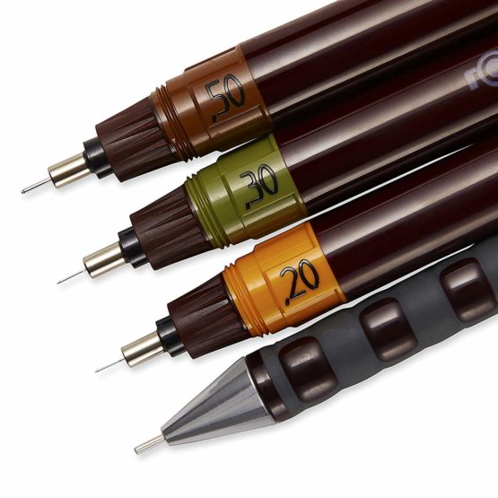 Rotring Isograph College Set 3X Technical Pens (0.20mm, 0.30mm, 0.50mm), 1x Tikky Pencil + Accessories, Red - Image 3