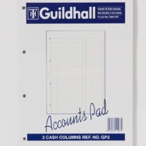 Exacompta 'Guildhall' Accounts Pad, A4, 60 sheets, 2 Cash Columns, White