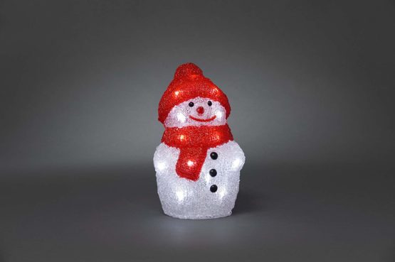 Konstsmide 6175-203 LED "Snowman" / For Indoor Use (IP20) / Battery Operated: 3xAA 1.5V (excl.) / 20 Ice White Diodes - Image 2
