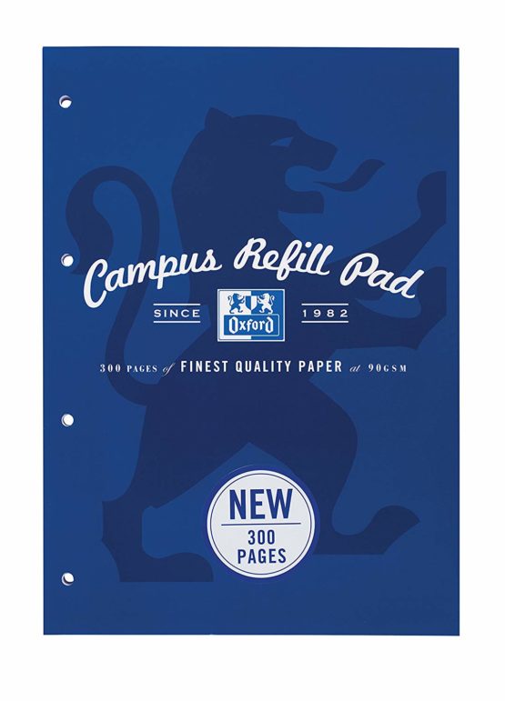 Oxford Campus, A4 Lined Paper Refill Pad, 300pg, Navy, 1 Notebook