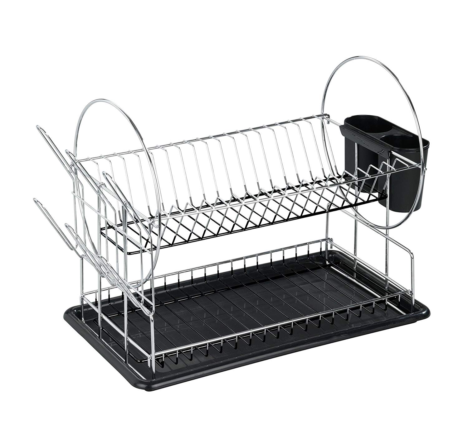 WENKO 2372100 Dish rack Premium Duo,Metal chrome plated, 50 x 36 x 24 cm, Chrome, Silver