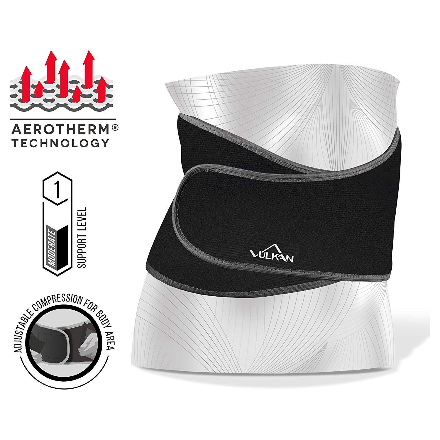 VULKAN Classic Back Support Belt, Adjustable Lumbar Brace for Lower Back Pain Relief Sciatica and Posture Correction - Image 3