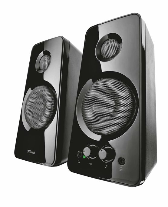 Trust Tytan 2.0 PC Speaker Set, USB Powered Sound System, Plug and Play Speakers, Bass Control, 36 W Peak Power, Wired Speakers for Tablet, Mac, Phone, Smartphone, TV - Black