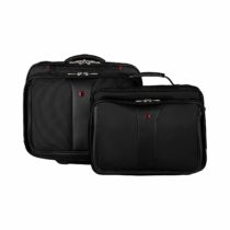 Wenger 600662 PATRIOT 17 Inch 2-Piece Business Wheeled Laptop Briefcase, Padded Laptop Compartment with Matching 15.4 Inch Laptop Case in Black {25 Litre}