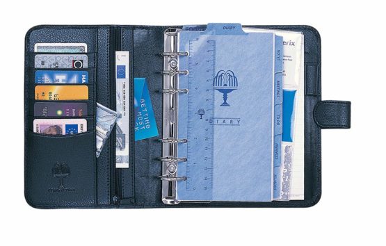 Collins Balmoral Premium Leather Desk Organiser Week to View 2020 - Black - Image 2