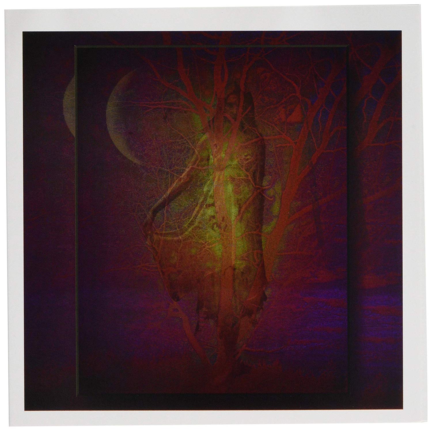 3Drose Tree Goddess Wicca Pagan Gaia Wiccan Goddess Tree Nature Spiritual Spirit Mythology, Greeting Cards, 6 by 6-inches