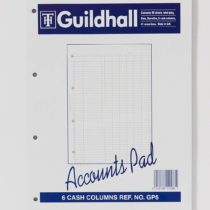 Exacompta 'Guildhall' Accounts Pad, A4, 60 sheets, 6 Cash Columns, White