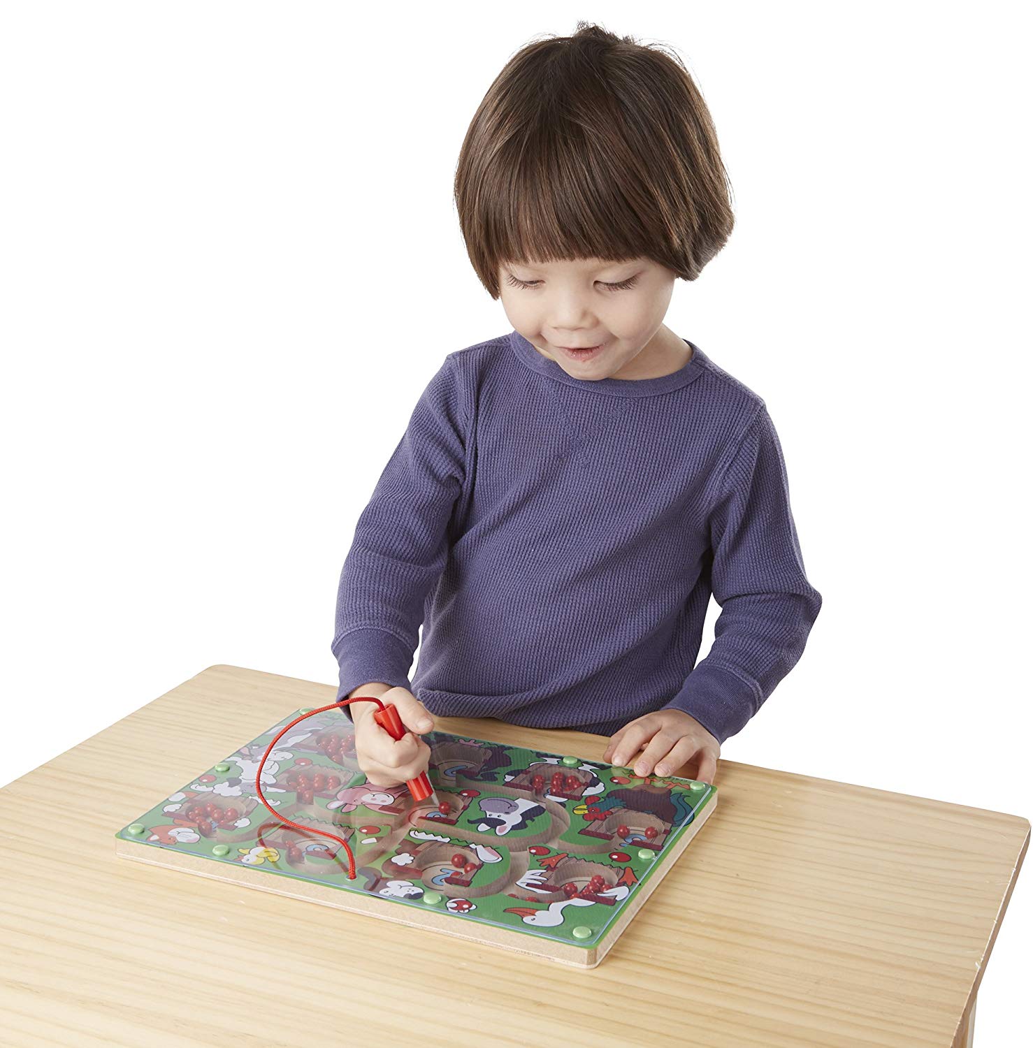 Melissa & Doug Magnetic Wand Number Maze (Developmental Toys, Wooden Activity Cube, Develops Multiple Skills) - Image 2