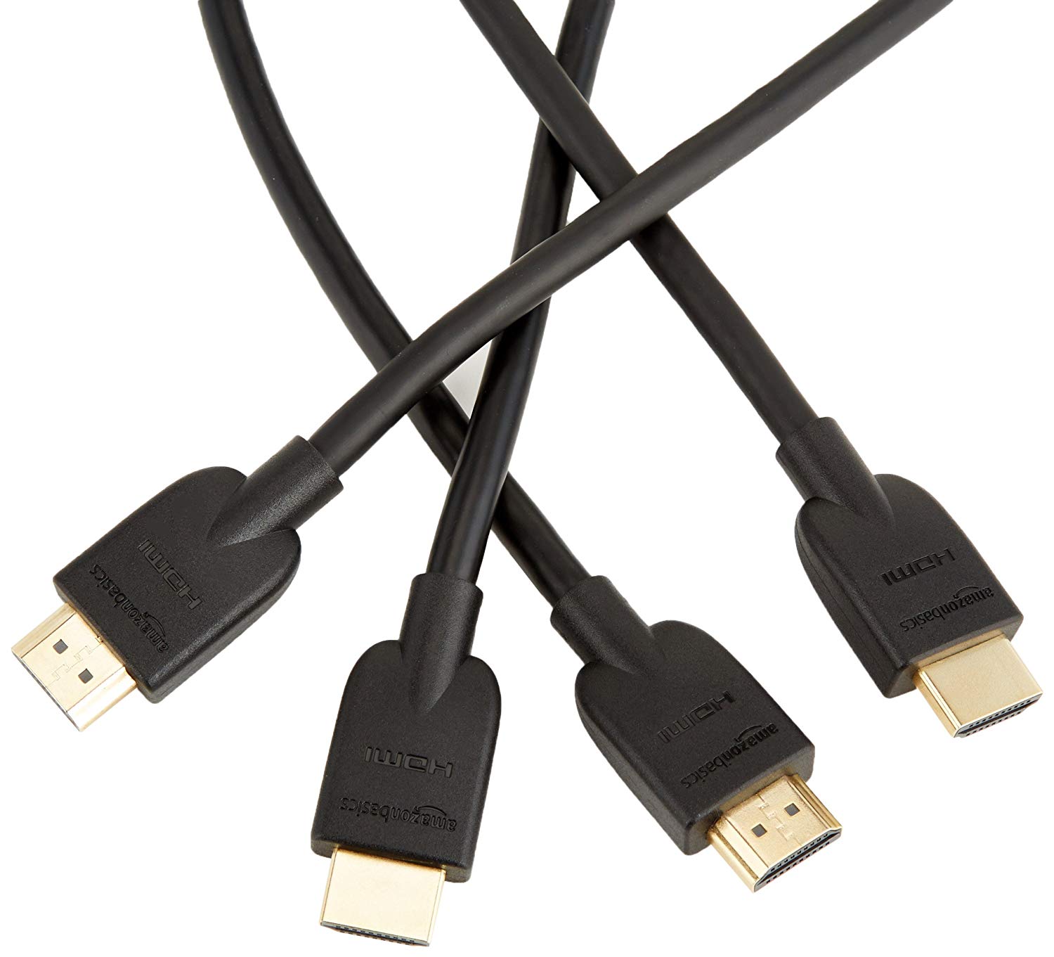 Amazon Basics 4K HDMI Cable 3m, 2 pack - 18Gbps High Speed with Ethernet, 4K@60Hz, 2160p, Black, 3 m