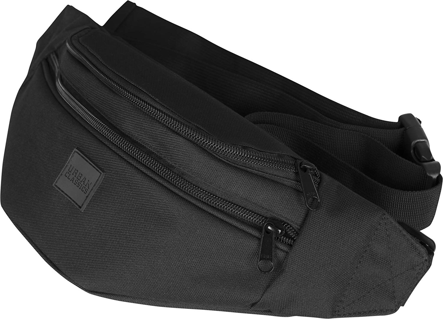 Urban Classics Women Accessories/Double Zip Bag, Black (Black/Black), 39 cm, Crossbody bag, Black (Black / Black) - Image 3