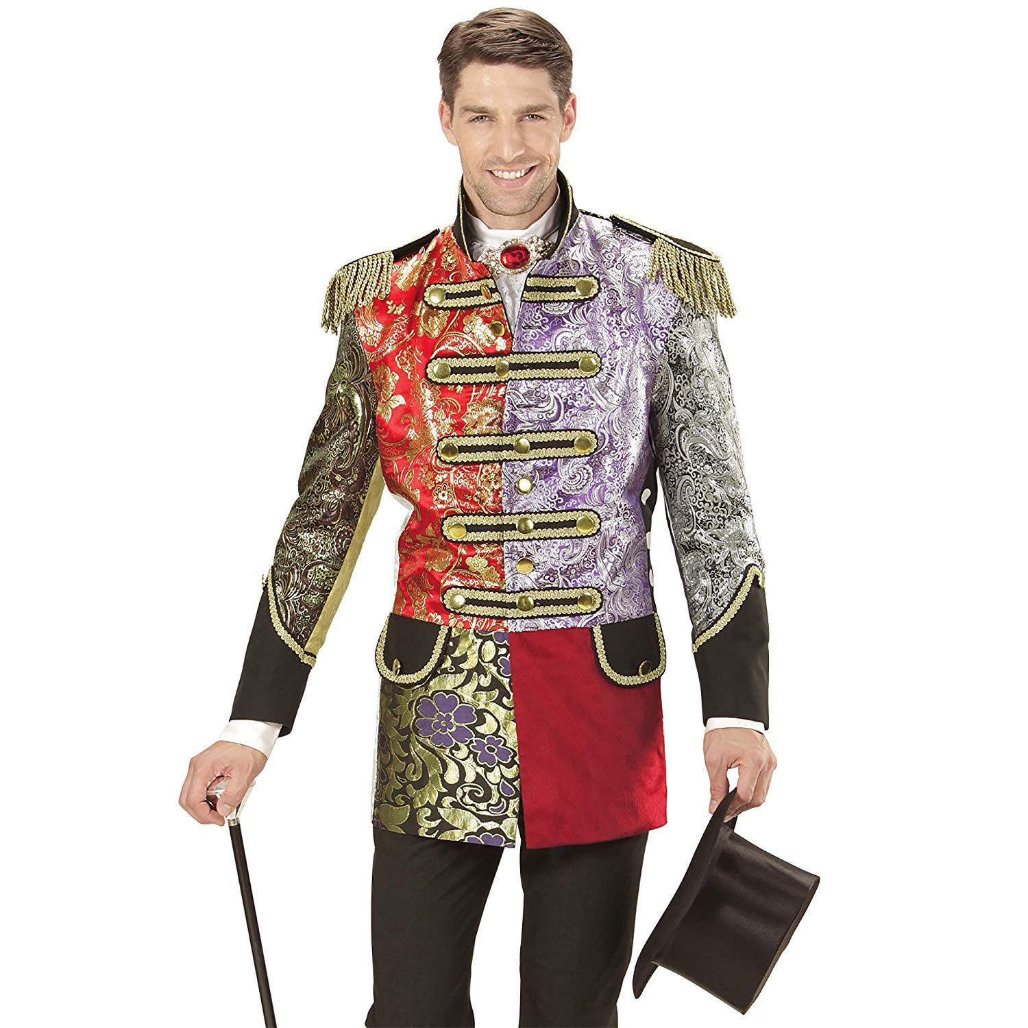Widmann ? Jacquard Patchwork Parade Dressing-Up Costume Men's Coat, Multicolor