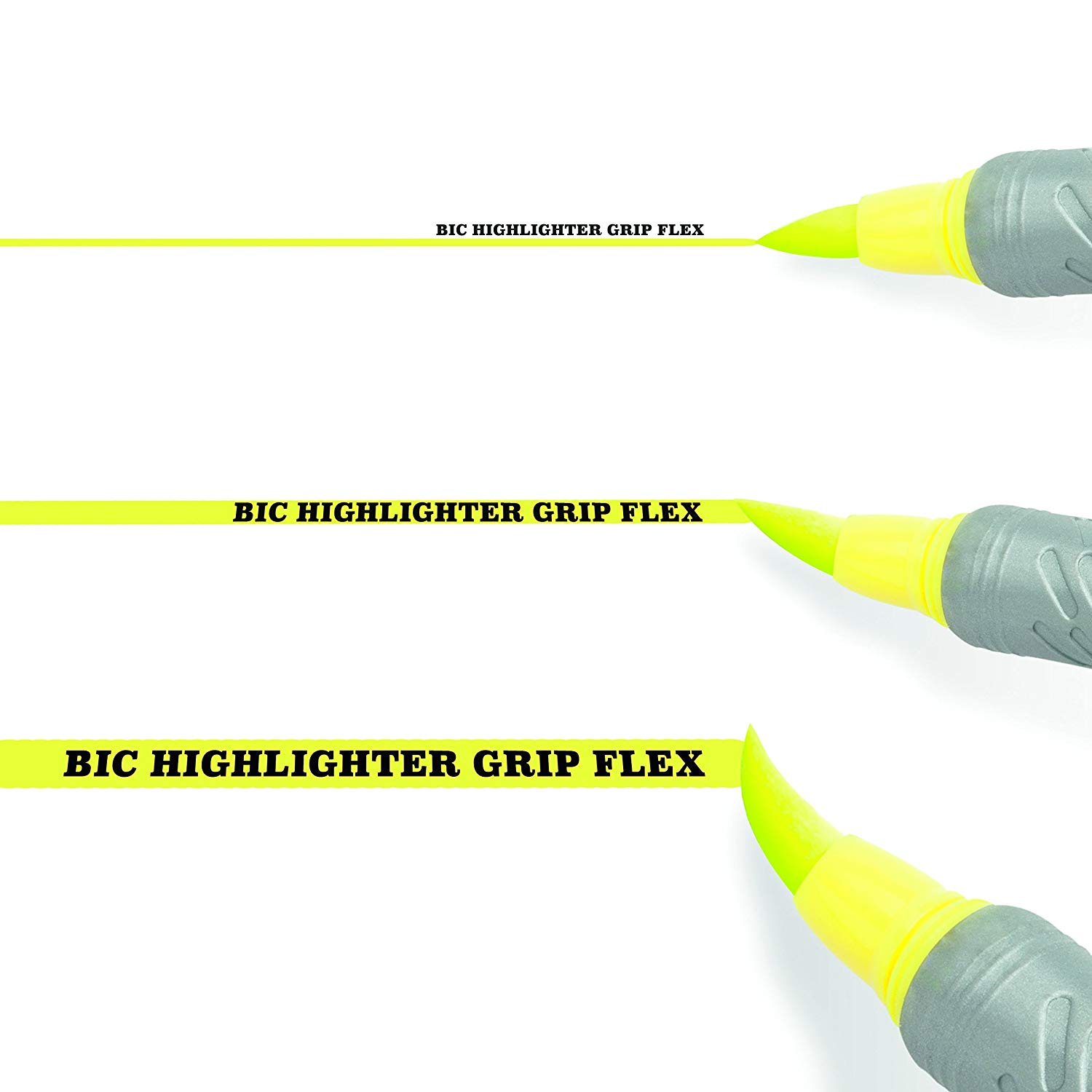 BIC Highlighters Flex Assorted Fluorescent Colours 4 Pack, Assorted Colours, 1 count (Pack of 4) - Image 4