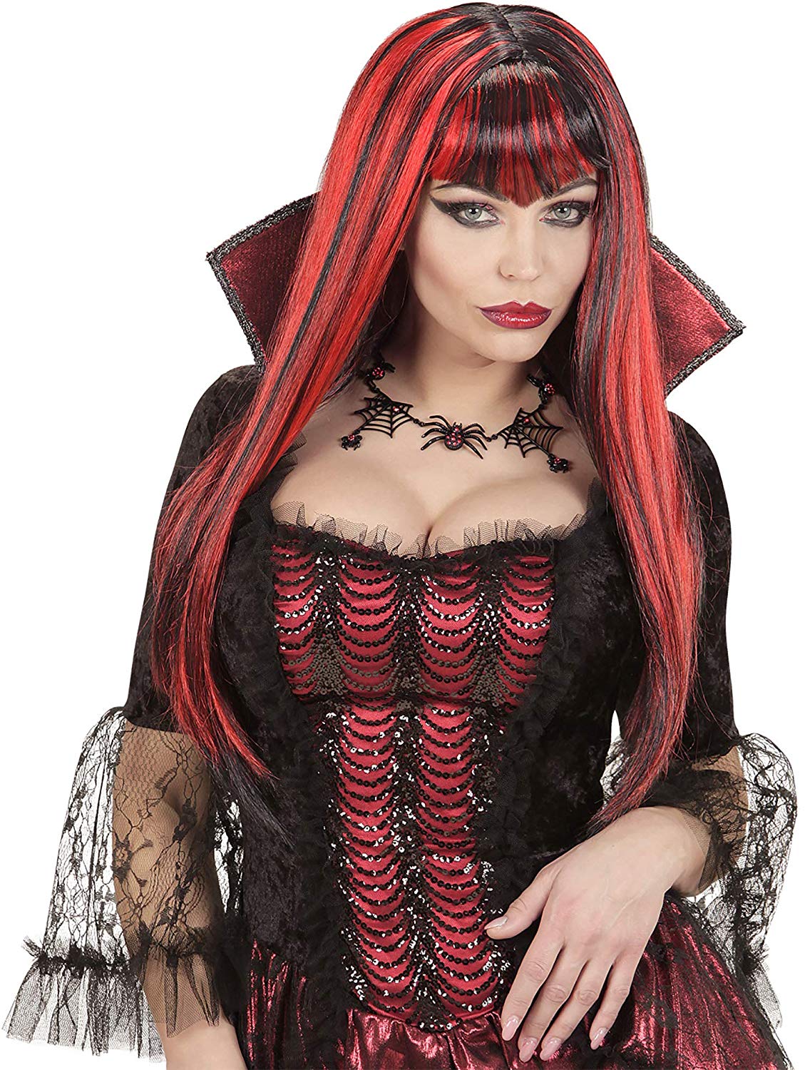 Widmann ? Vampiress Wig in Box Womens, Red, One Size, vd-wdm02073, 29 cm x 4 cm - Image 3