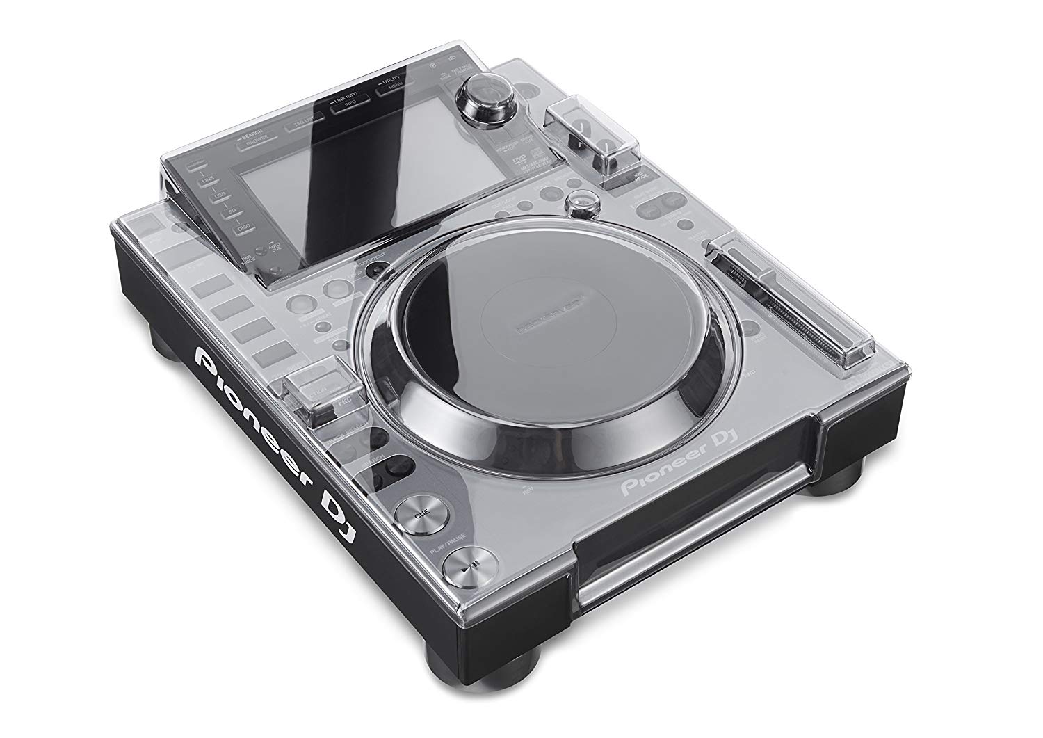 Decksaver Cover for Pioneer DJ CDJ-2000NXS2, Super-Durable Polycarbonate Protective lid in Smoked Clear Colour