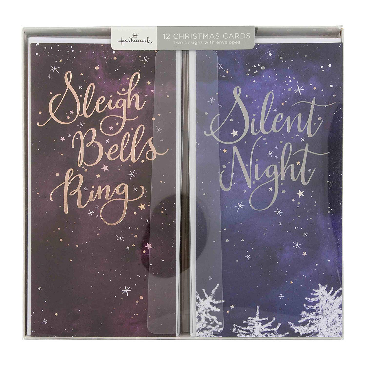 Hallmark Christmas Boxed Cards "Festive Lyric" - 12 Cards, 2 Designs - Image 2