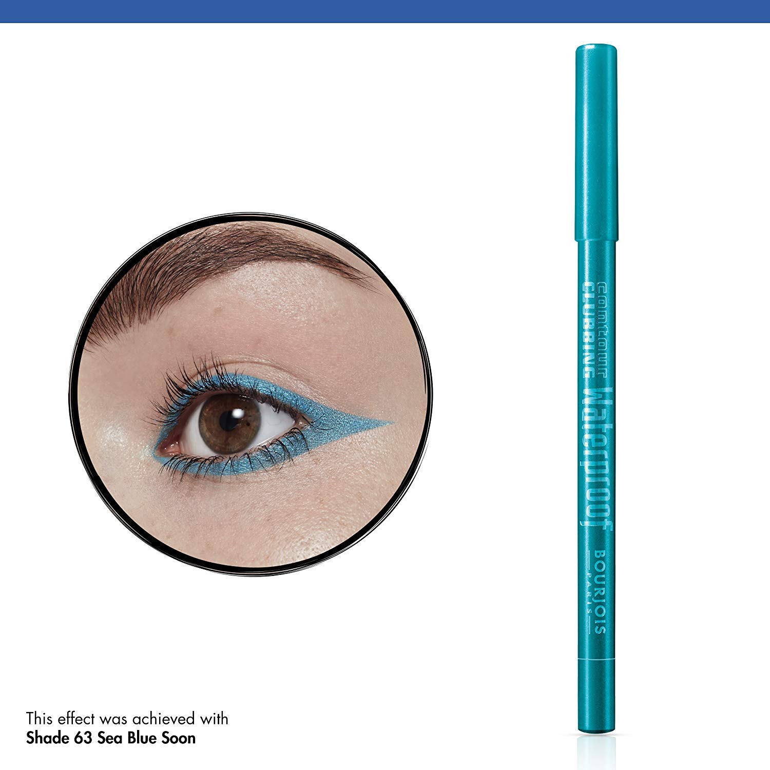 Bourjois Contour Clubbing Waterproof Eye Pencil Eyeliner and Eyeshadow 63 Sea Blue Soon, 1.2g - Image 2